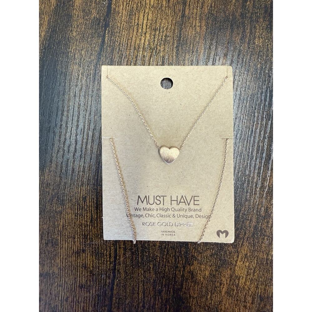 LOT of 3:Must Have Rose Gold Heart & smiley Face Necklace Lonna & Lilly Earrings - Picture 2 of 9